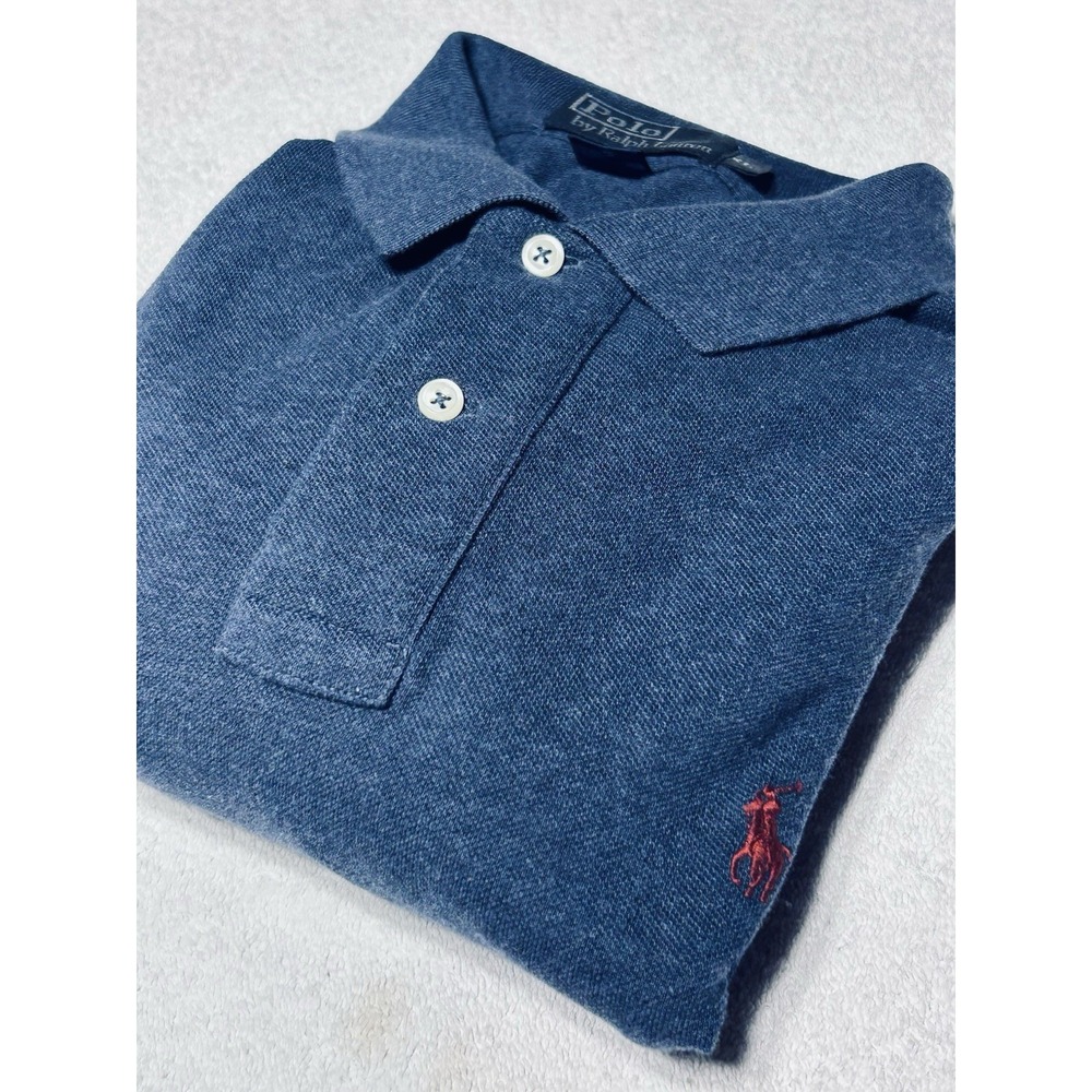 Vintage 90S Polo, Ralph Lauren Long Sleeve Polo Shirt Blue Red Pony Men's XL
